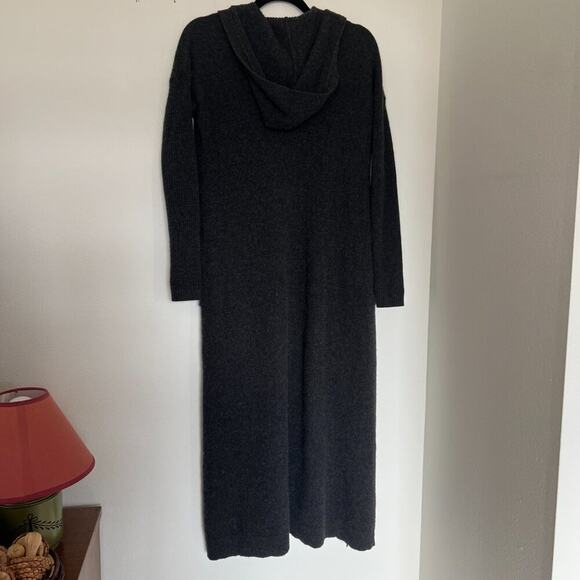 Krimson Klover Charcoal Grey Wool & Cashmere Hooded Open-Front Duster Cardigan - Picture 7 of 7